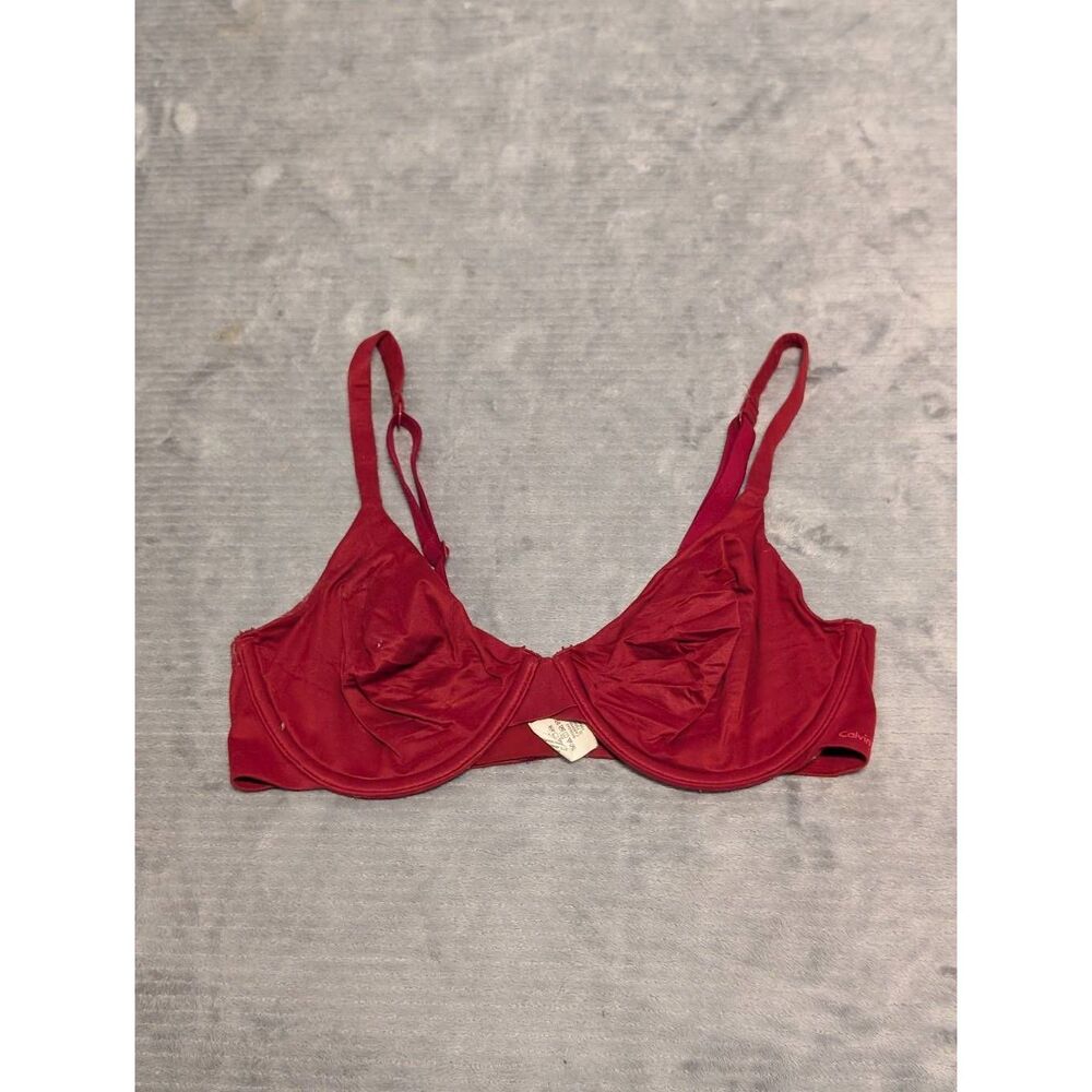 Calvin Klein Perfectly Fit Bare Underwire Bra F3840 size 34D Red